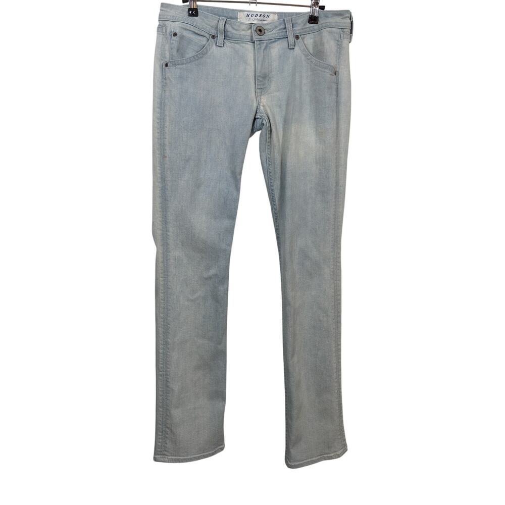 Hudson Collin Jeans Womens 30 Skinny Fit Straight Leg Blue Low Rise Flap Pockets